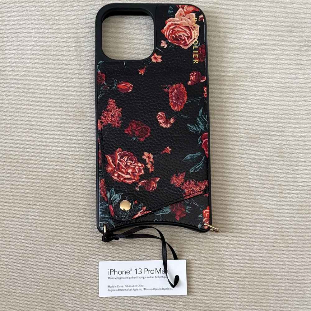 Bandolier Black and Red Floral iPhone 13 Pro Max Case